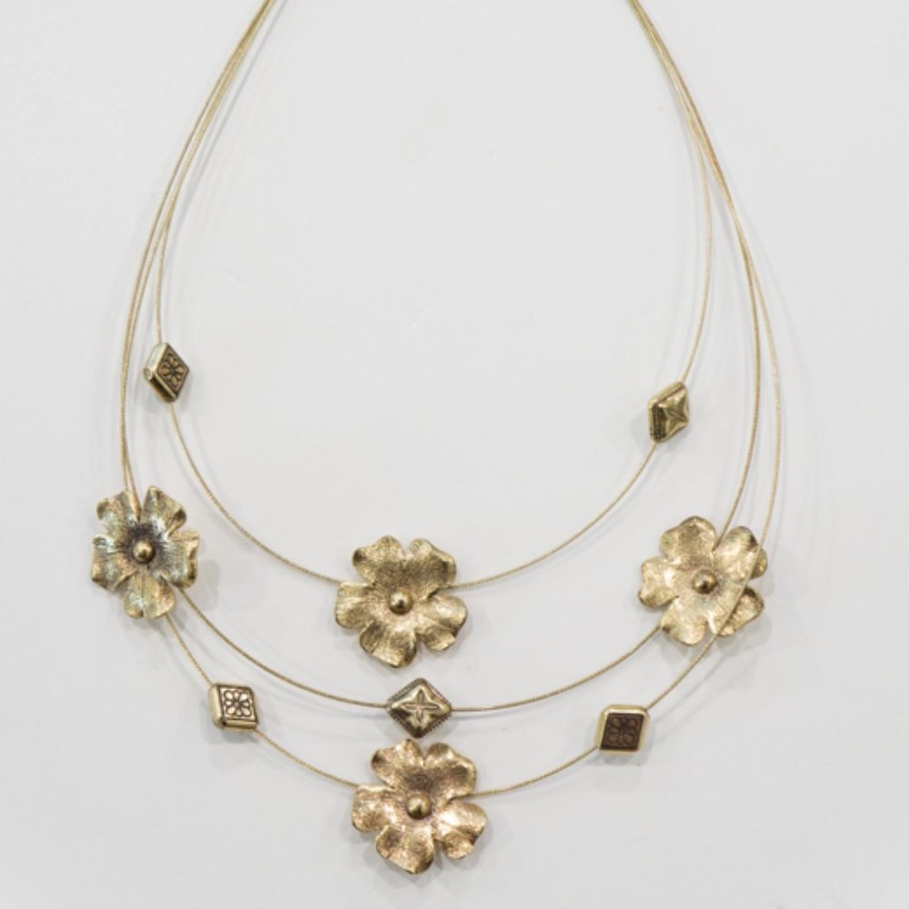 Gold Greek Floral Necklace